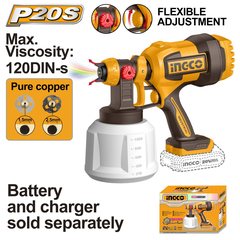 INGCO 20V cordless spray gun with accessories