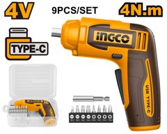 INGCO screwdriver cordless 4V + 8-piece bits