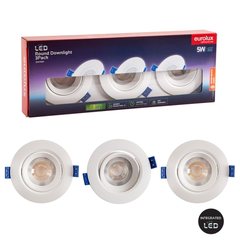Downlight LED round non dimmable 3000K 5W 3-pack