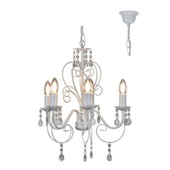 Cleo 5-light chandelier 420mm white