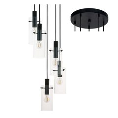 Montefino 5-light pendant 350mm black