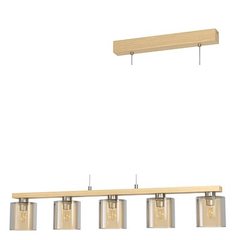 Castralvo 5-light pendant 1210mm amber glass