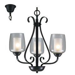 Chandelier black E27 3X40W
