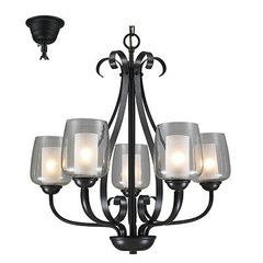 Chandelier black E27 5X40W