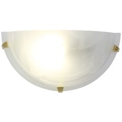 Alabaster wall light 300mm polished brass