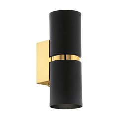 Passa round wall light black/gold