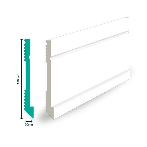 Skirting 138mm white 138 x 20 x 2700mm