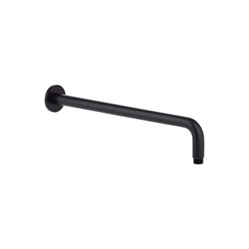 Shower arm black with flange 400m