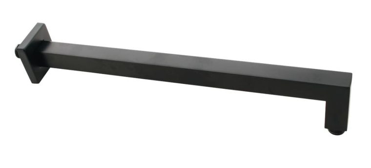 Shower arm square lux 400mm black