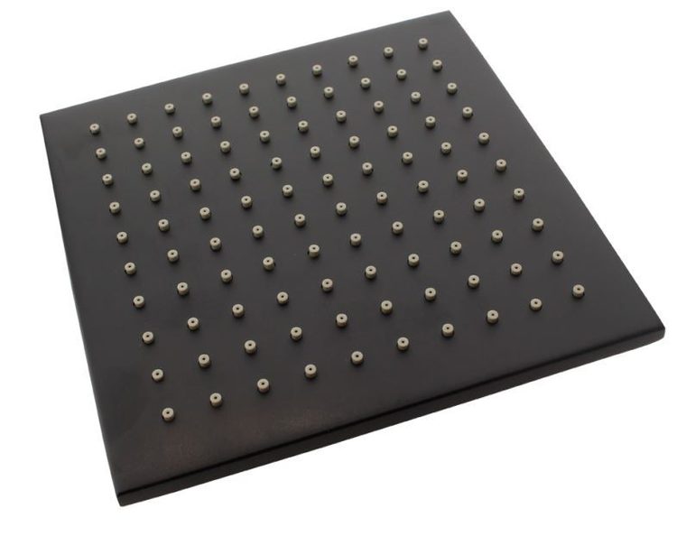 Shower rose SS square 8" black