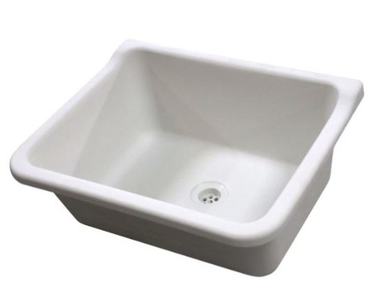 Washtrough PVC white - brackets + waste