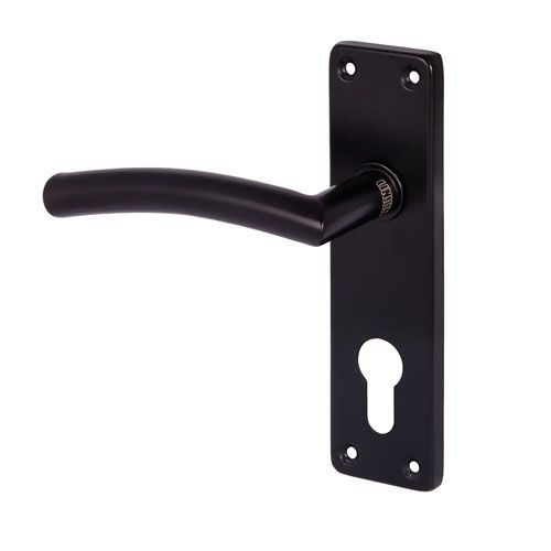 Handle curved lever s/s cylinder black