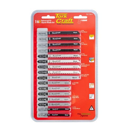 Jigsaw t-shank blades 16-piece ass TC