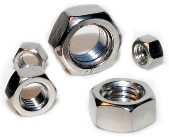 S/top nut hex s/s M5 P10