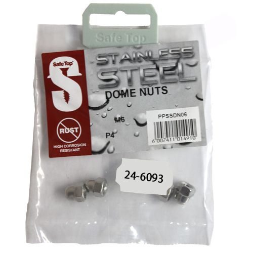 S/top dome nut s/s 6mm P4