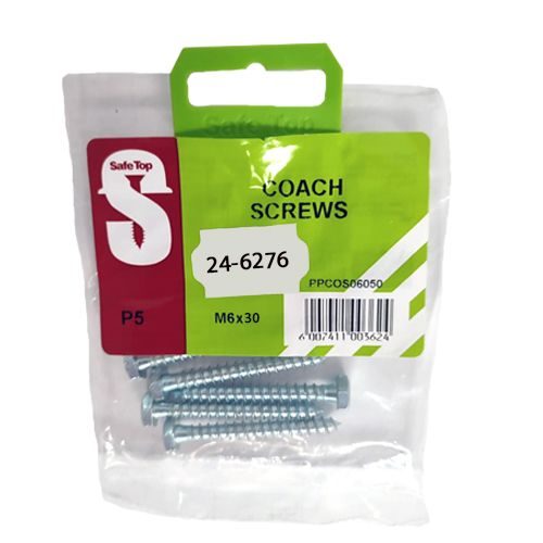 S/top screw coach 6 x 30mm P5