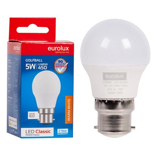 Lamp LED golfball core B22 5W 3000K