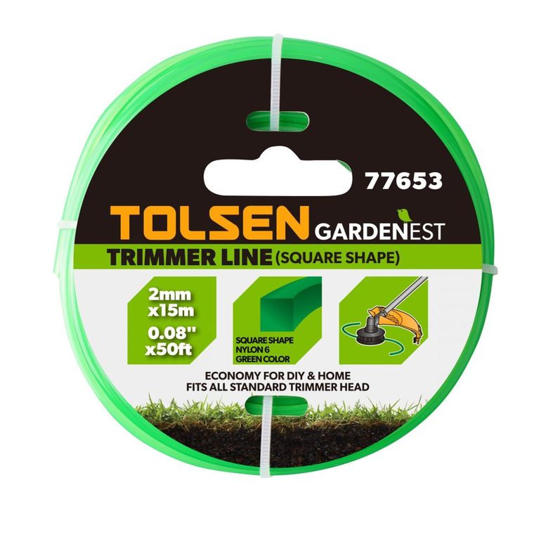 Garden trimmer line 2MMX15M square tolsen