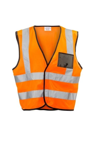 Vest zip reflective orange (s)
