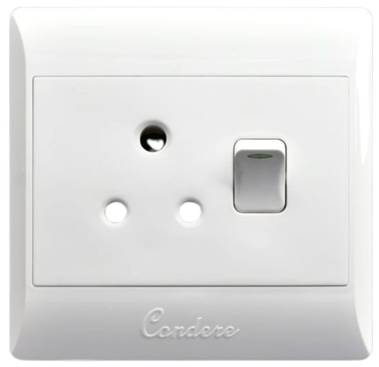 Electric switch sing socket 16A 4 x 4 condere