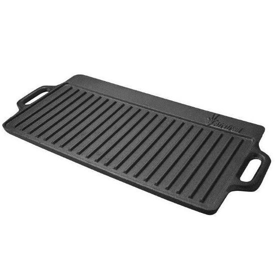 Afritrail cast iron double bbq griddle pan