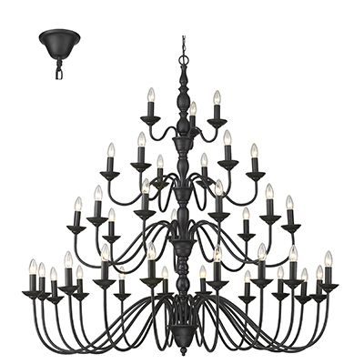 36-light chandelier black E14 36X40W