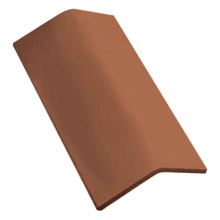 V ridge tile through color terracotta