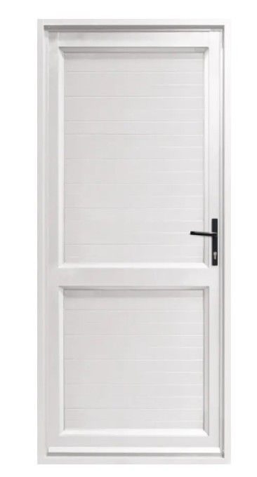 Entrance door alum horz full cladded 1-piece white