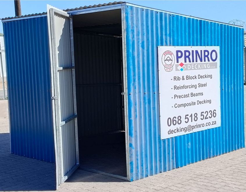 A Prinro Decking storage container for rent